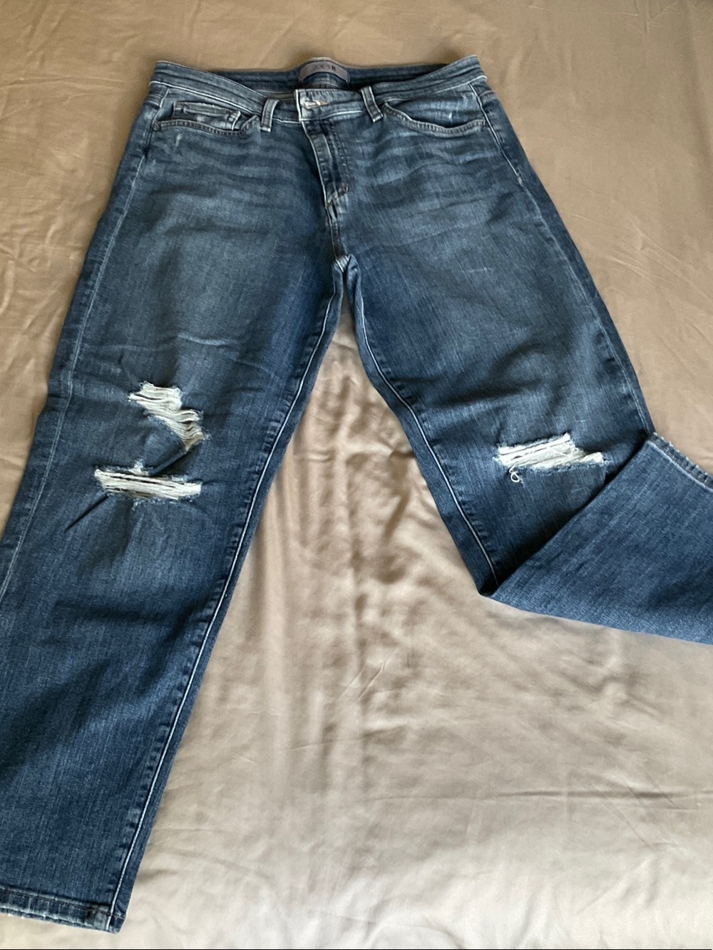 Joe's Jeans Women’s Straight Ripped Dark Blue Denim